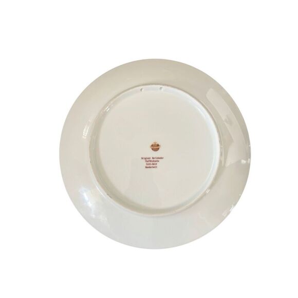 RARE AOFI Porzellan Manufakt Germany Hanging Plate Gold Fuchsia Karlsbader - Picture 7 of 9